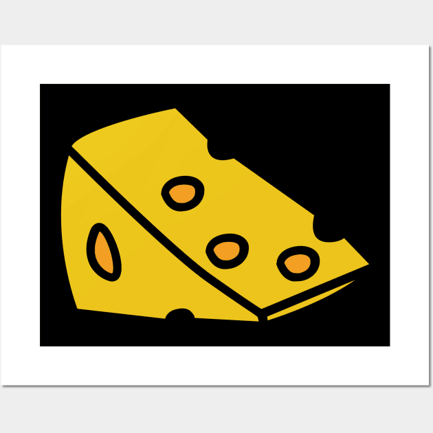Funny Cheese Symbol Illustration Wall Art by Shirtbubble